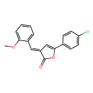 (3E)-5-(4-chlorophenyl)-3-(2-methoxybenzylidene)furan-2(3H)-one structure