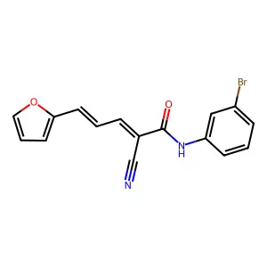 N-(3-bromophenyl)-2-cyano-5-(furan-2-yl)penta-2,4-dienamide structure