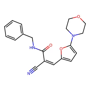 (Z)-N-benzyl-2-cyano-3-(5-morpholin-4-ylfuran-2-yl)prop-2-enamide structure
