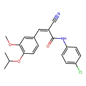 (2Z)-N-(4-chlorophenyl)-2-cyano-3-[3-methoxy-4-(propan-2-yloxy)phenyl]prop-2-enamide structure