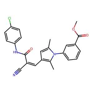 (Z)-methyl 3-(3-(3-((4-chlorophenyl)amino)-2-cyano-3-oxoprop-1-en-1-yl)-2,5-dimethyl-1H-pyrrol-1-yl)benzoate structure