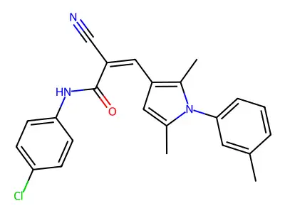 (2Z)-N-(4-chlorophenyl)-2-cyano-3-[2,5-dimethyl-1-(3-methylphenyl)-1H-pyrrol-3-yl]prop-2-enamide structure