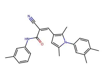 (2Z)-2-cyano-3-[1-(3,4-dimethylphenyl)-2,5-dimethyl-1H-pyrrol-3-yl]-N-(3-methylphenyl)prop-2-enamide structure