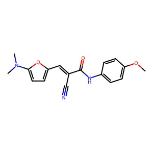 (Z)-2-cyano-3-[5-(dimethylamino)furan-2-yl]-N-(4-methoxyphenyl)prop-2-enamide structure