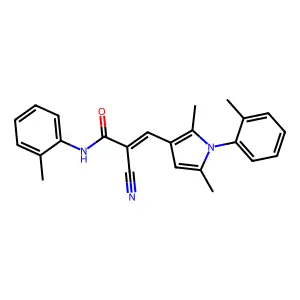 (2Z)-2-cyano-3-[2,5-dimethyl-1-(2-methylphenyl)-1H-pyrrol-3-yl]-N-(2-methylphenyl)prop-2-enamide structure