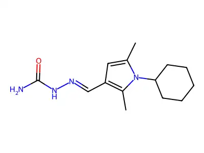 [(E)-(1-cyclohexyl-2,5-dimethylpyrrol-3-yl)methylideneamino]urea structure