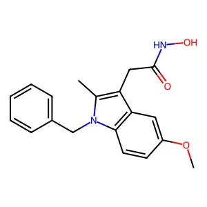 Acetohydroxamic acid, 2-(1-benzyl-5-methoxy-2-methyl-3-indolyl)- structure