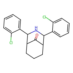 2,4-Bis(2-chlorophenyl)-3-azabicyclo[3.3.1]nonan-9-one structure