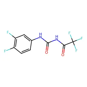 N-(3,4-difluorophenyl)-N'-(trifluoroacetyl)urea structure