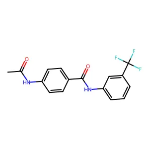 4-acetamido-N-[3-(trifluoromethyl)phenyl]benzamide structure