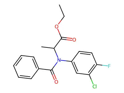 Ethyl 2-(benzoyl-3-chloro-4-fluoroanilino)propanoate structure