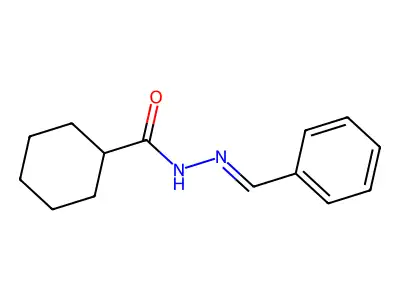 N-(benzylideneamino)cyclohexanecarboxamide structure