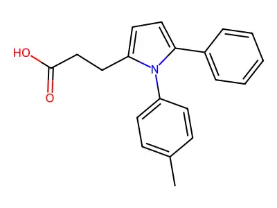 3-[1-(4-methylphenyl)-5-phenyl-1H-pyrrol-2-yl]propanoic acid structure