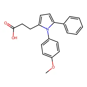 3-[1-(4-methoxyphenyl)-5-phenyl-1H-pyrrol-2-yl]propanoic acid structure