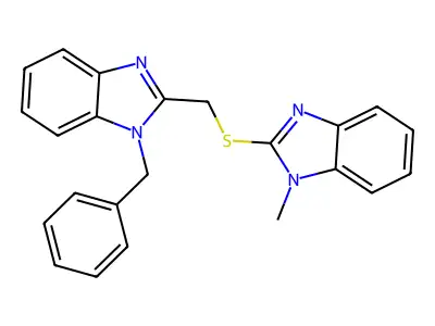 1-Benzyl-2-[(1-methylbenzimidazol-2-yl)sulfanylmethyl]benzimidazole structure