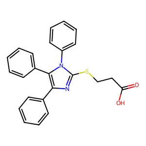 3-[(1,4,5-triphenyl-1H-imidazol-2-yl)sulfanyl]propanoic acid structure
