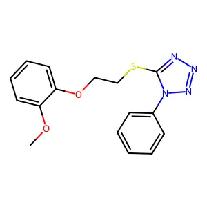 5-[2-(2-Methoxyphenoxy)ethylsulfanyl]-1-phenyltetrazole structure