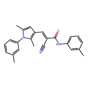 (2Z)-2-cyano-3-[2,5-dimethyl-1-(3-methylphenyl)-1H-pyrrol-3-yl]-N-(3-methylphenyl)prop-2-enamide structure