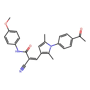 (2E)-3-[1-(4-acetylphenyl)-2,5-dimethyl-1H-pyrrol-3-yl]-2-cyano-N-(4-methoxyphenyl)prop-2-enamide structure