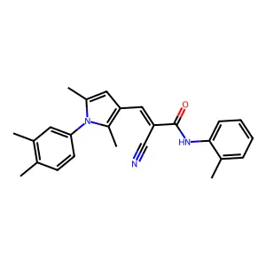 (2Z)-2-cyano-3-[1-(3,4-dimethylphenyl)-2,5-dimethyl-1H-pyrrol-3-yl]-N-(2-methylphenyl)prop-2-enamide structure