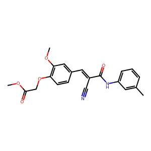 methyl (4-{(1Z)-2-cyano-3-[(3-methylphenyl)amino]-3-oxoprop-1-en-1-yl}-2-methoxyphenoxy)acetate structure