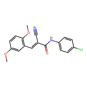 (Z)-N-(4-chlorophenyl)-2-cyano-3-(2,5-dimethoxyphenyl)prop-2-enamide structure