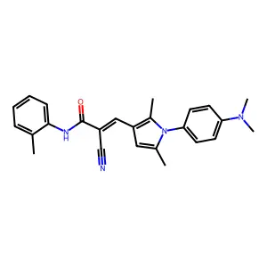 (2Z)-2-cyano-3-{1-[4-(dimethylamino)phenyl]-2,5-dimethyl-1H-pyrrol-3-yl}-N-(2-methylphenyl)prop-2-enamide structure