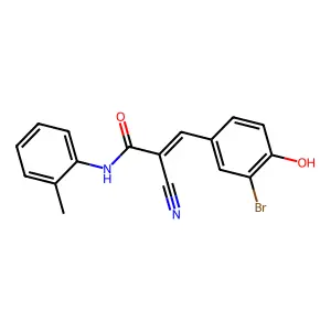 3-(3-bromo-4-hydroxyphenyl)-2-cyano-N-(2-methylphenyl)prop-2-enamide structure