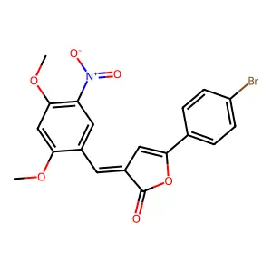 (3E)-5-(4-bromophenyl)-3-[(2,4-dimethoxy-5-nitrophenyl)methylidene]furan-2-one structure
