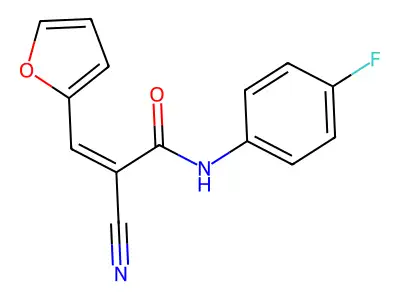 (2Z)-2-cyano-N-(4-fluorophenyl)-3-(furan-2-yl)prop-2-enamide structure