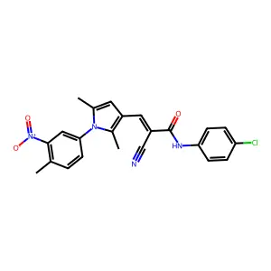 (2Z)-N-(4-chlorophenyl)-2-cyano-3-[2,5-dimethyl-1-(4-methyl-3-nitrophenyl)-1H-pyrrol-3-yl]prop-2-enamide structure