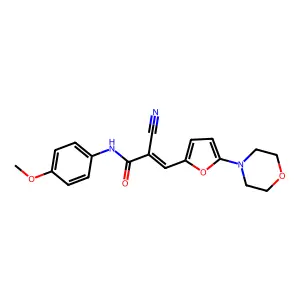 (Z)-2-cyano-N-(4-methoxyphenyl)-3-(5-morpholin-4-ylfuran-2-yl)prop-2-enamide structure