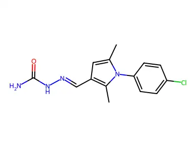 [(E)-[1-(4-chlorophenyl)-2,5-dimethylpyrrol-3-yl]methylideneamino]urea structure