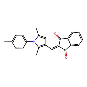 2-[[2,5-Dimethyl-1-(4-methylphenyl)pyrrol-3-yl]methylidene]indene-1,3-dione structure