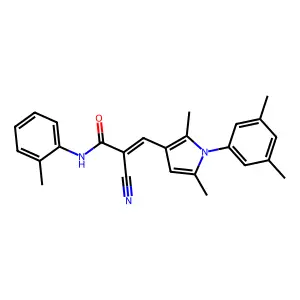 (2Z)-2-cyano-3-[1-(3,5-dimethylphenyl)-2,5-dimethyl-1H-pyrrol-3-yl]-N-(2-methylphenyl)prop-2-enamide structure