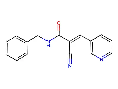 N-benzyl-2-cyano-3-pyridin-3-ylprop-2-enamide structure