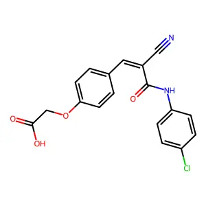 2-(4-{2-[(4-Chlorophenyl)carbamoyl]-2-cyanoeth-1-en-1-yl}phenoxy)acetic acid structure