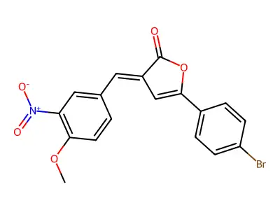 (3E)-5-(4-bromophenyl)-3-[(4-methoxy-3-nitrophenyl)methylidene]furan-2-one structure