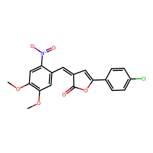 (3E)-5-(4-chlorophenyl)-3-[(4,5-dimethoxy-2-nitrophenyl)methylidene]furan-2-one structure