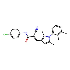 (2Z)-N-(4-chlorophenyl)-2-cyano-3-[1-(2,3-dimethylphenyl)-2,5-dimethyl-1H-pyrrol-3-yl]prop-2-enamide structure