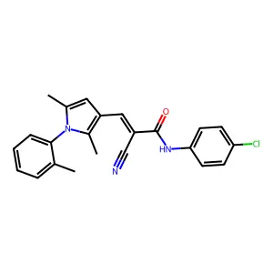 (2Z)-N-(4-chlorophenyl)-2-cyano-3-[2,5-dimethyl-1-(2-methylphenyl)-1H-pyrrol-3-yl]prop-2-enamide structure
