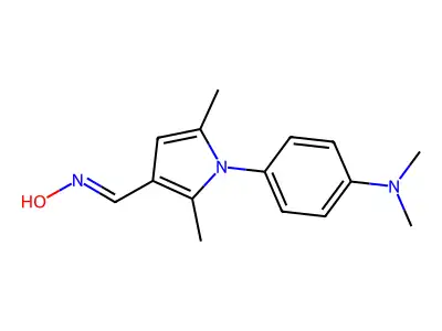 {4-[3-((Hydroxyimino)methyl)-2,5-dimethylpyrrolyl]phenyl}dimethylamine structure
