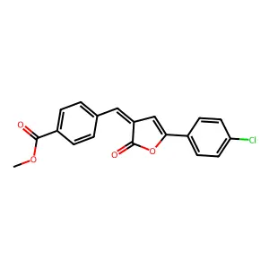 methyl 4-{(E)-[5-(4-chlorophenyl)-2-oxofuran-3(2H)-ylidene]methyl}benzoate structure
