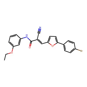 (E)-3-[5-(4-bromophenyl)furan-2-yl]-2-cyano-N-(3-ethoxyphenyl)prop-2-enamide structure