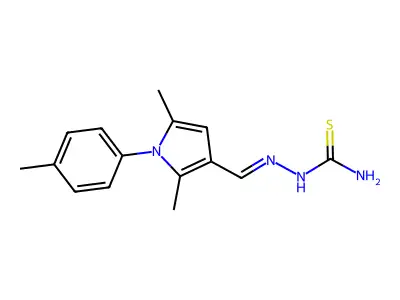 [(E)-[2,5-dimethyl-1-(4-methylphenyl)pyrrol-3-yl]methylideneamino]thiourea structure