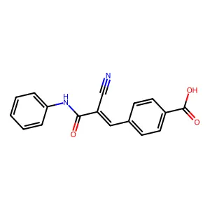 4-(3-Anilino-2-cyano-3-oxoprop-1-enyl)benzoic acid structure