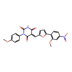 5-[[5-(2-Methoxy-4-nitrophenyl)-2-furanyl]methylene]-1-(4-methoxyphenyl)-2,4,6(1H,3H,5H)-pyrimidinetrione structure
