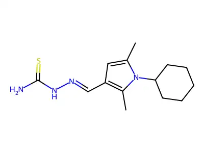 [(E)-(1-cyclohexyl-2,5-dimethylpyrrol-3-yl)methylideneamino]thiourea structure