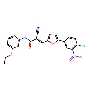 (E)-3-[5-(4-chloro-3-nitrophenyl)furan-2-yl]-2-cyano-N-(3-ethoxyphenyl)prop-2-enamide structure