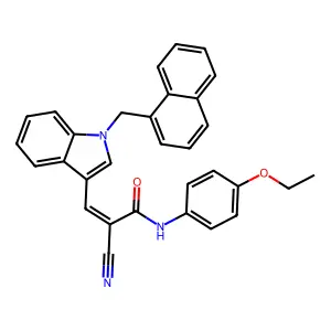 (E)-2-cyano-N-(4-ethoxyphenyl)-3-[1-(naphthalen-1-ylmethyl)indol-3-yl]prop-2-enamide structure